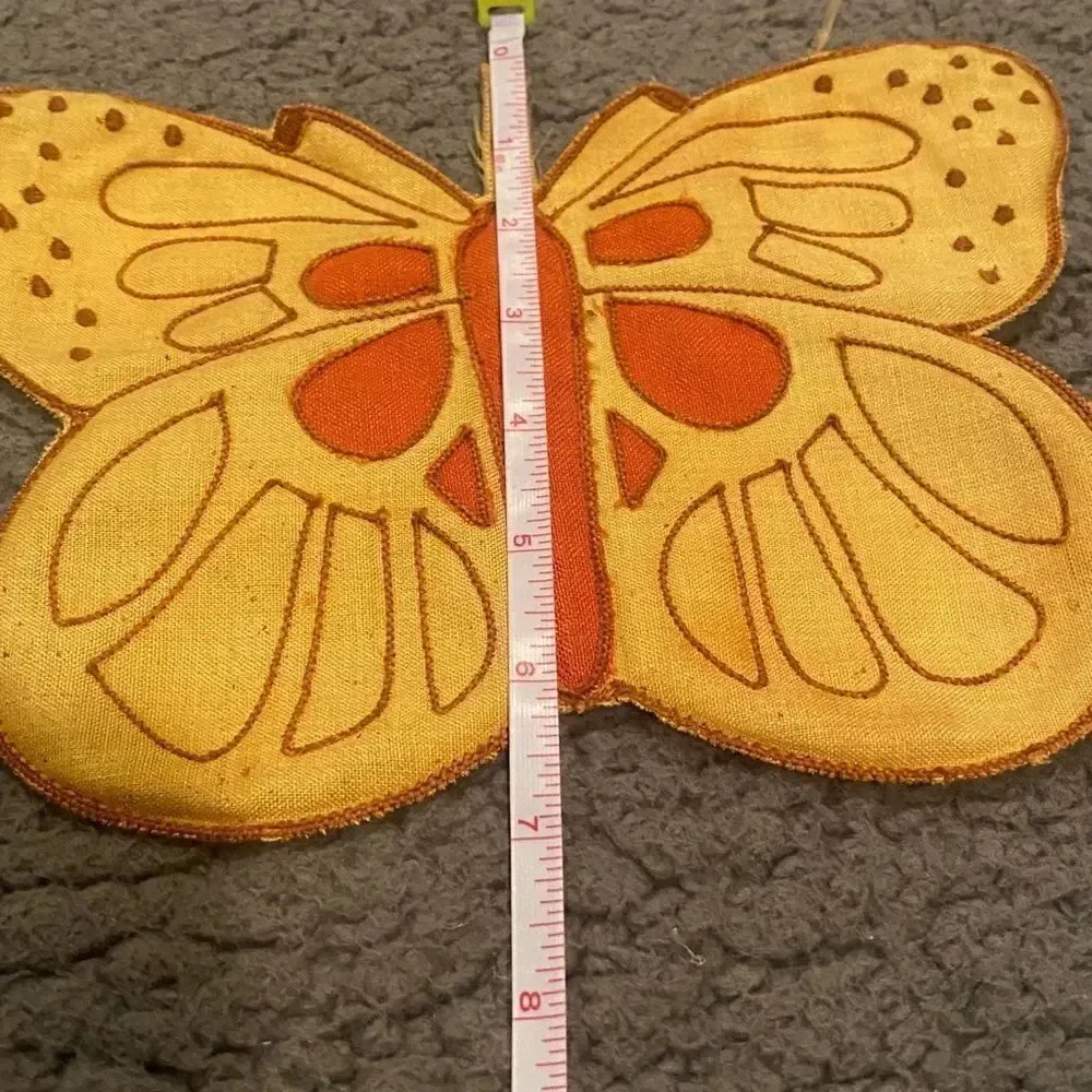 Vintage Butterfly Pot Holder Wall Hanger Set Of Two